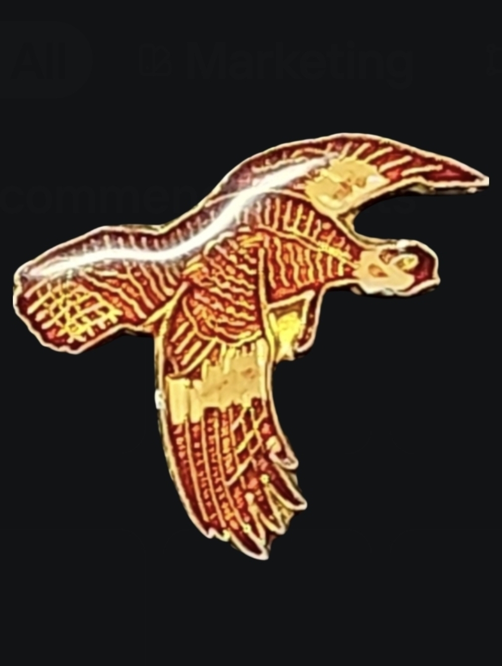 Vintage Small Flying Turkey Enamel Lapel Pin